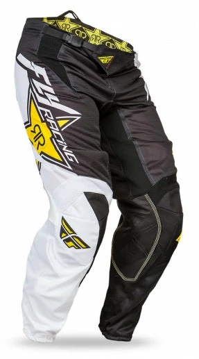 RACE WEAR Fly Racing Kinetic Vector Mesh Race Pants-Rockstar Yellow/White 1 RACE WEAR Fly Racing Kinetic Vector Mesh Race Pants-Rockstar Yellow/White