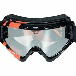 Fly Racing Zone Goggle-Adult-Black/Orange-Flash Chrome Lens PROTECTIVE GEAR