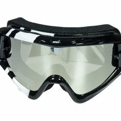 PROTECTIVE GEAR Fly Racing Zone Goggle-Adult-Black/White-Chrome/Smoke Lens
