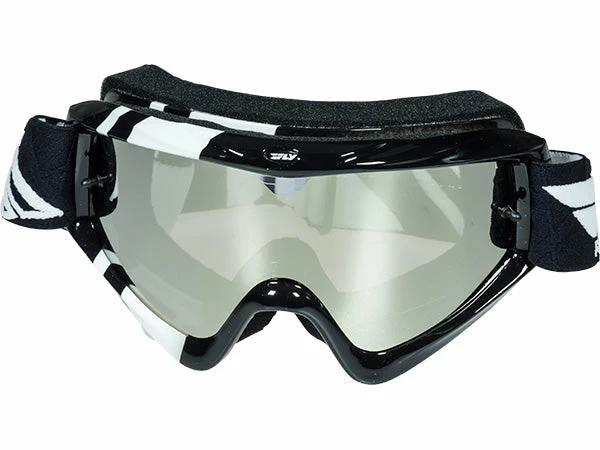 PROTECTIVE GEAR Fly Racing Zone Goggle-Youth-Black/White-Chrome/Smoke Lens 2 PROTECTIVE GEAR Fly Racing Zone Goggle-Youth-Black/White-Chrome/Smoke Lens