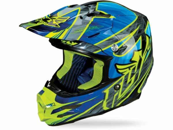 Fly Racing 2013/2014 F2 Carbon Acetylene Helmet-Blue/Hi-Vis Yellow PROTECTIVE GEAR 1 Fly Racing 2013/2014 F2 Carbon Acetylene Helmet-Blue/Hi-Vis Yellow PROTECTIVE GEAR