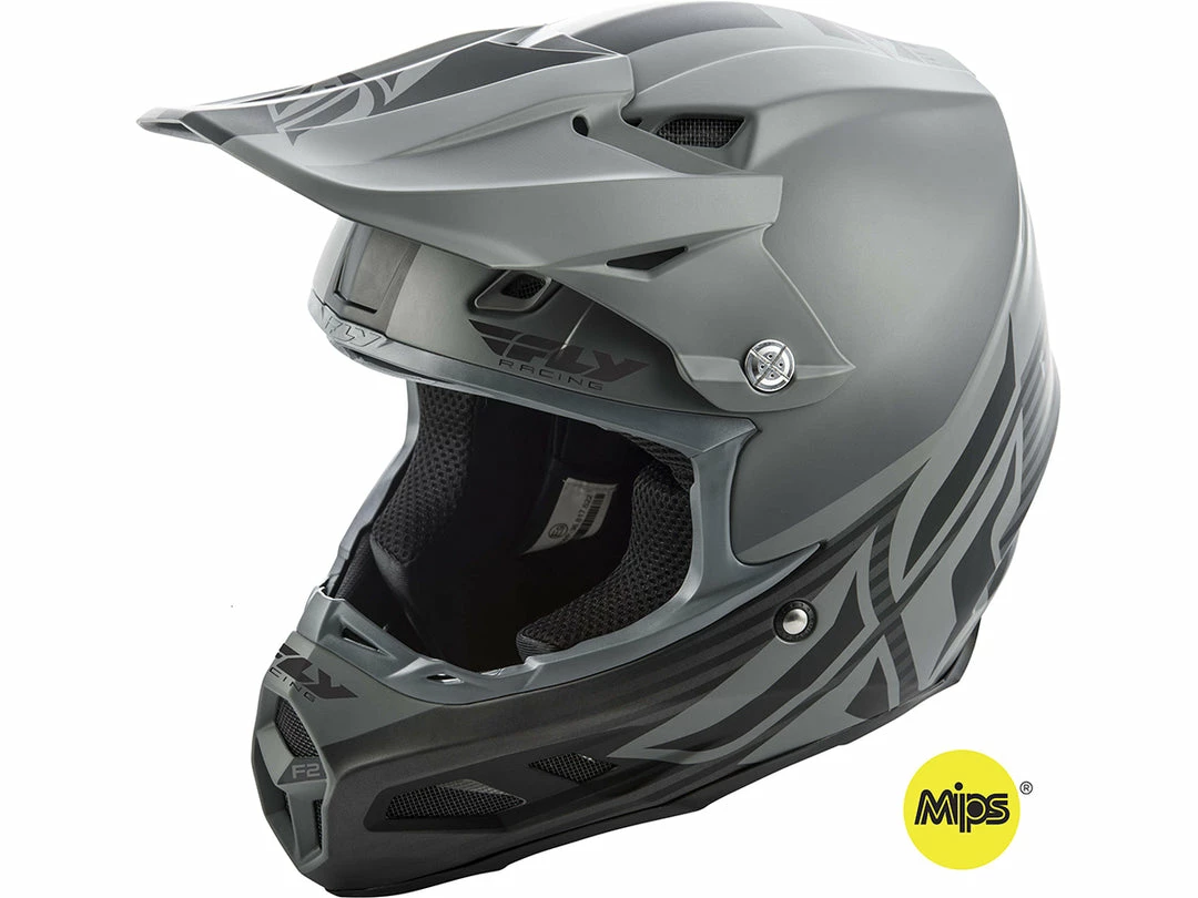 FLY RACING F2 Carbon MIPS Shield Helmet-Black/Grey PROTECTIVE GEAR 1 FLY RACING F2 Carbon MIPS Shield Helmet-Black/Grey PROTECTIVE GEAR