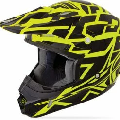 Fly Racing 2014 Kinetic Block Helmet-Black/Hi-Vis Yellow PROTECTIVE GEAR