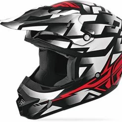 Fly Racing 2014 Kinetic Block Helmet-White/Red PROTECTIVE GEAR