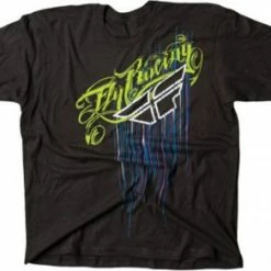 APPAREL Fly Racing Script Drip T-Shirt-Black