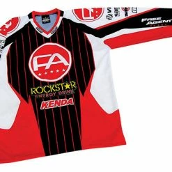 Free Agent Longsleeve Team Jersey-Red/White/Black RACE WEAR