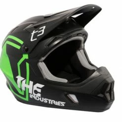 T.H.E. T3 Shield Helmet-Black/Green-Adult Large