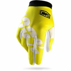 100% ITrack Glove-Neon Yellow RACE WEAR