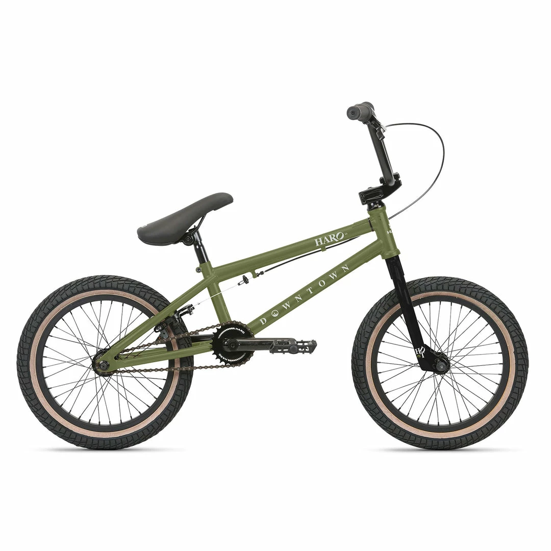 Haro Downtown 16" BMX Freestyle Bike-Matte Army Green 1 Haro Downtown 16" BMX Freestyle Bike-Matte Army Green