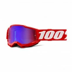 100% Accuri 2 Youth Goggles-Red-Mirror Red/Blue Lens