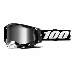 100% Racecraft2 Goggles-Black-Mirror Silver Lens PROTECTIVE GEAR