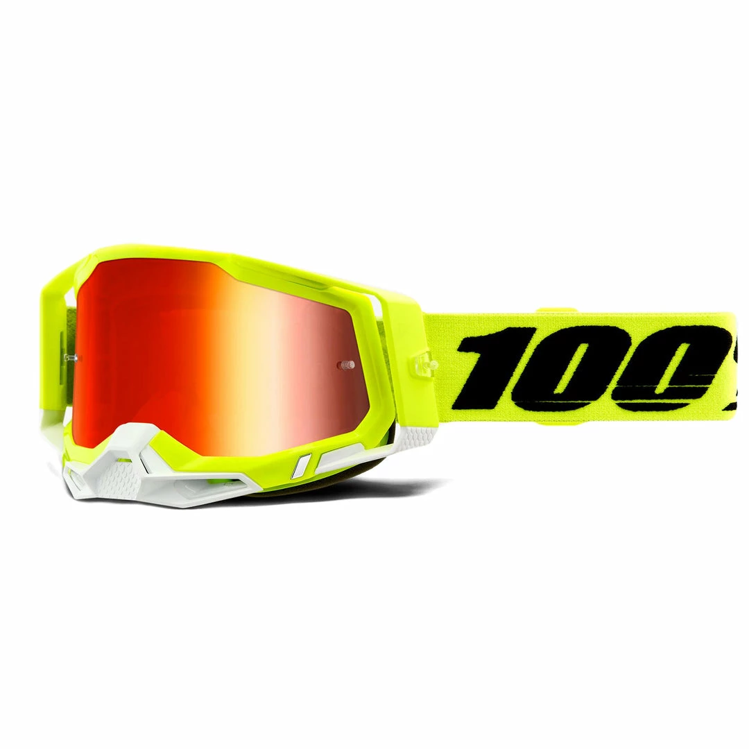 100% Racecraft2 Goggles-Fluorescent Yellow-Mirror Red Lens 1 100% Racecraft2 Goggles-Fluorescent Yellow-Mirror Red Lens
