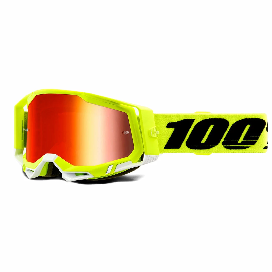 100% Racecraft2 Goggles-Fluorescent Yellow-Mirror Red Lens 2 100% Racecraft2 Goggles-Fluorescent Yellow-Mirror Red Lens