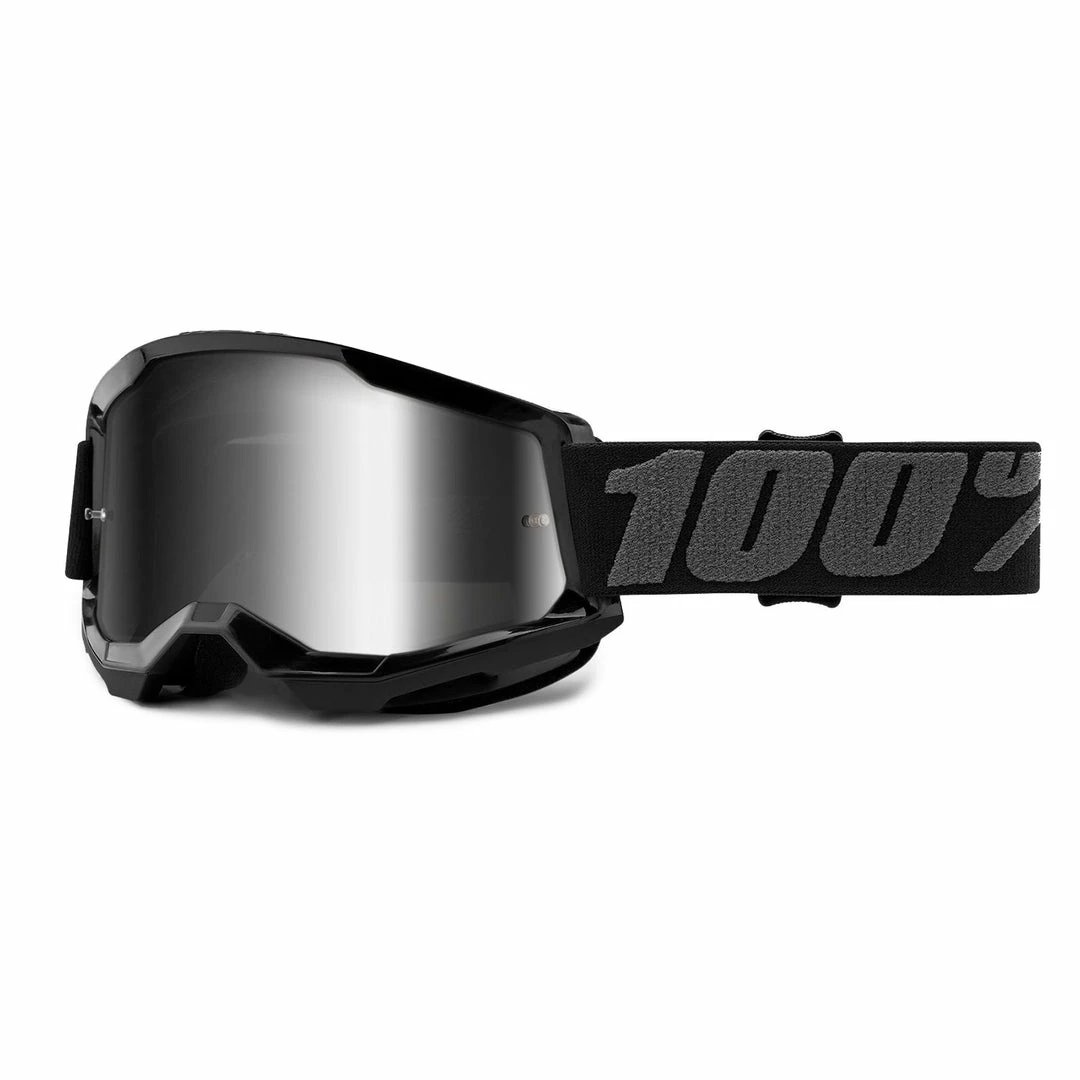 100% Strata2 Goggles-Black-Mirror Silver Lens PROTECTIVE GEAR 1 100% Strata2 Goggles-Black-Mirror Silver Lens PROTECTIVE GEAR
