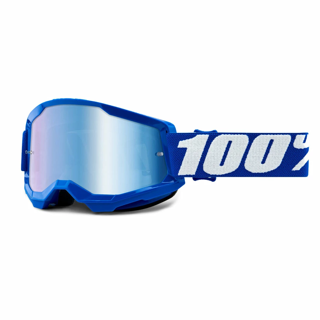 PROTECTIVE GEAR 100% Strata2 Goggles-Blue-Mirror Blue Lens 1 PROTECTIVE GEAR 100% Strata2 Goggles-Blue-Mirror Blue Lens
