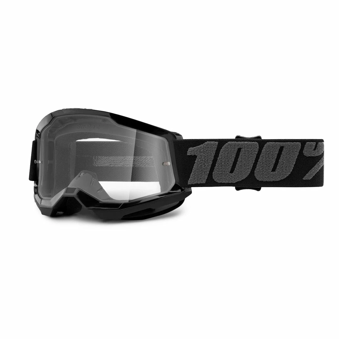 PROTECTIVE GEAR 100% Strata2 Youth Goggles-Black-Clear Lens 1 PROTECTIVE GEAR 100% Strata2 Youth Goggles-Black-Clear Lens