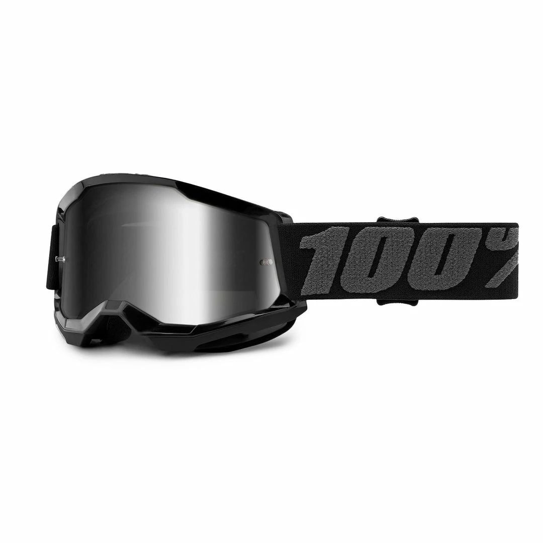 PROTECTIVE GEAR 100% Strata2 Youth Goggles-Black-Mirror Silver Lens 1 PROTECTIVE GEAR 100% Strata2 Youth Goggles-Black-Mirror Silver Lens