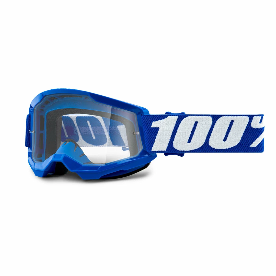 100% Strata2 Youth Goggles-Blue-Clear Lens PROTECTIVE GEAR 1 100% Strata2 Youth Goggles-Blue-Clear Lens PROTECTIVE GEAR
