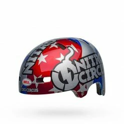 Bell Local Helmet-Nitro Circus Gloss Silver/Blue/Red PROTECTIVE GEAR