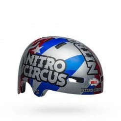 Bell Local Helmet-Nitro Circus Gloss Silver/Blue/Red PROTECTIVE GEAR