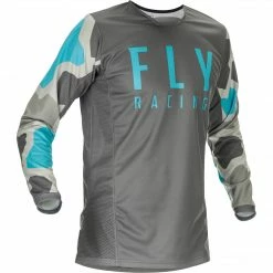 Fly Racing K221 BMX Race Jersey-Grey/Blue RACE WEAR