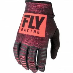 Fly Racing Kinetic Noiz BMX Race Gloves-Neon Red/Black RACE WEAR