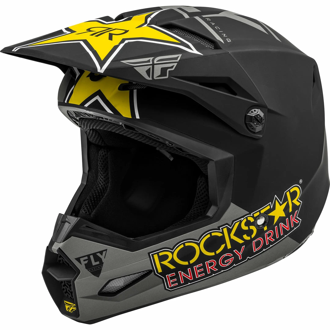 Fly Racing Kinetic Rockstar BMX Race Helmet-Matte Grey/Black/Yellow Helmets 1 Fly Racing Kinetic Rockstar BMX Race Helmet-Matte Grey/Black/Yellow Helmets