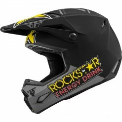 Fly Racing Kinetic Rockstar BMX Race Helmet-Matte Grey/Black/Yellow Helmets