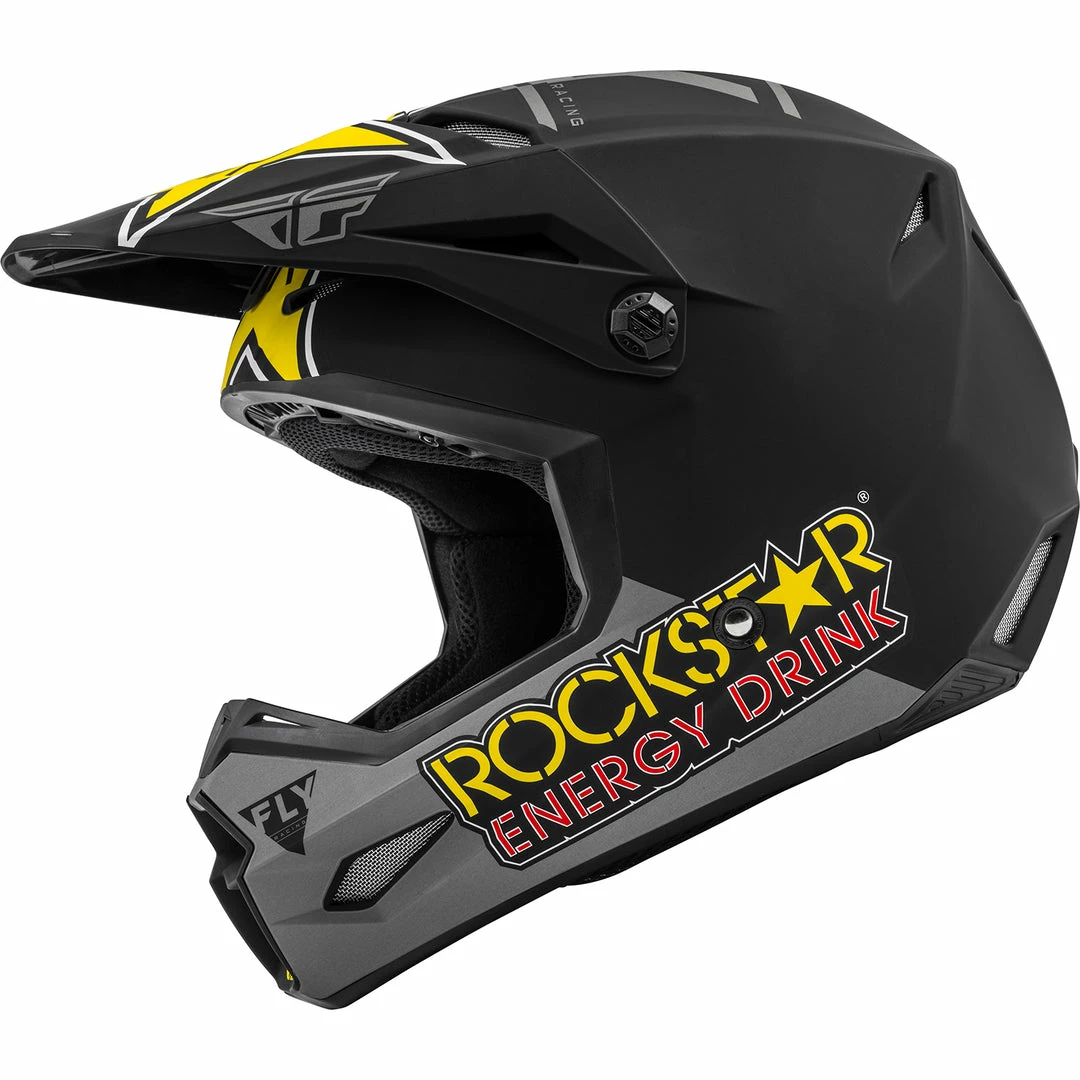Fly Racing Kinetic Rockstar BMX Race Helmet-Matte Grey/Black/Yellow Helmets 2 Fly Racing Kinetic Rockstar BMX Race Helmet-Matte Grey/Black/Yellow Helmets