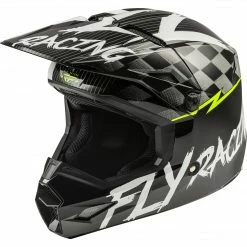 Helmets Fly Racing Kinetic Sketch BMX Race Helmet-Black/White/Hi-Vis