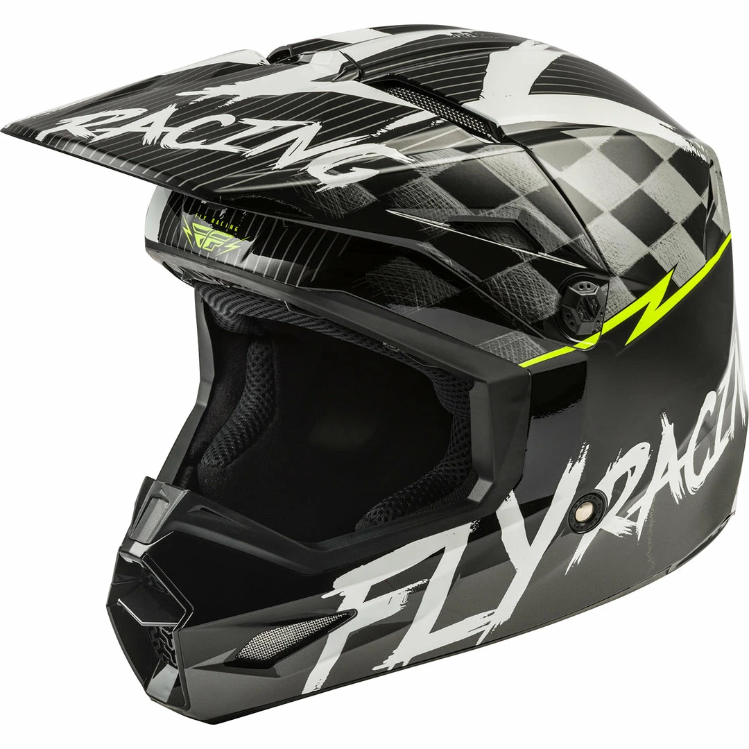 Helmets Fly Racing Kinetic Sketch BMX Race Helmet-Black/White/Hi-Vis 1 Helmets Fly Racing Kinetic Sketch BMX Race Helmet-Black/White/Hi-Vis
