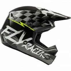 Helmets Fly Racing Kinetic Sketch BMX Race Helmet-Black/White/Hi-Vis