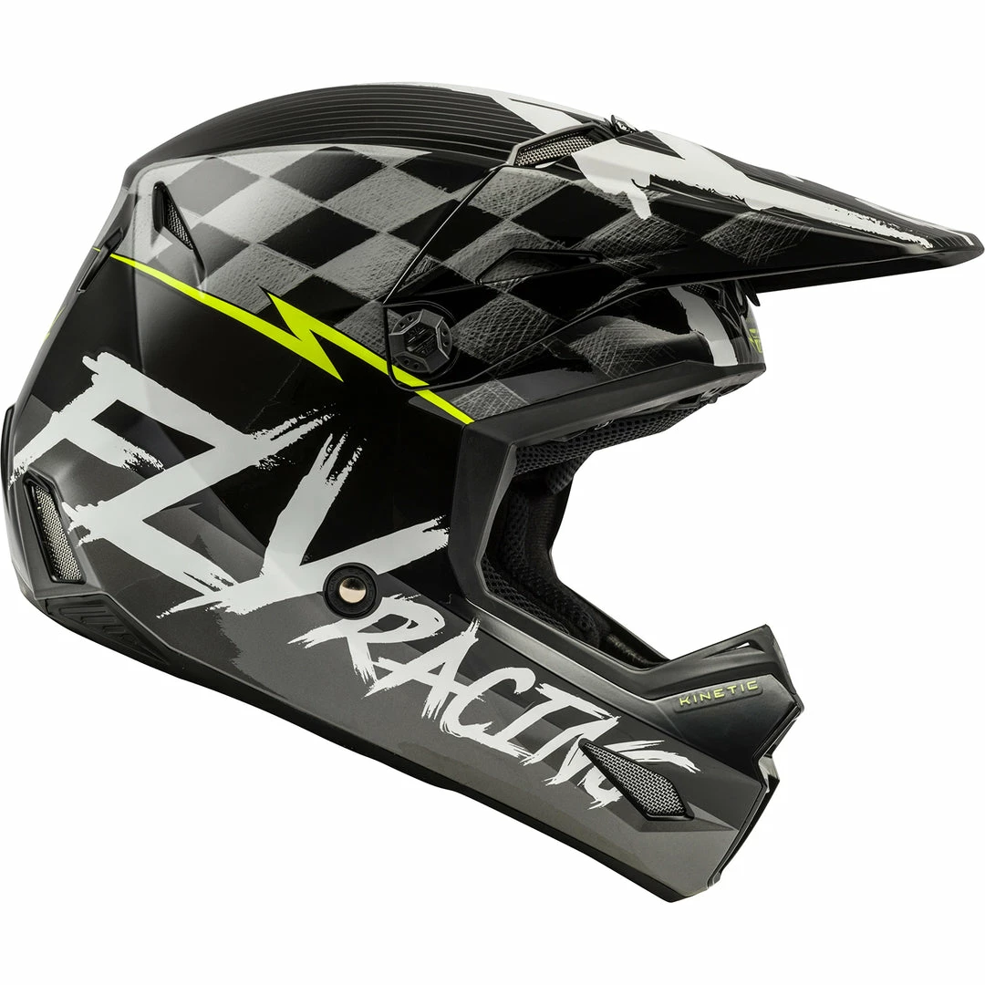 Helmets Fly Racing Kinetic Sketch BMX Race Helmet-Black/White/Hi-Vis 2 Helmets Fly Racing Kinetic Sketch BMX Race Helmet-Black/White/Hi-Vis