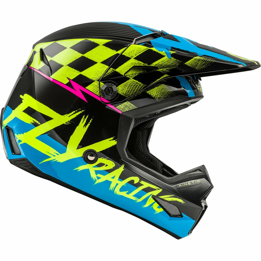 Fly Racing Kinetic Sketch BMX Race Helmet-Blue/Hi-Vis/Pink 2 Fly Racing Kinetic Sketch BMX Race Helmet-Blue/Hi-Vis/Pink