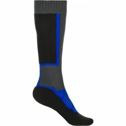 Fly Racing Thin MX Socks-Black/Grey/Blue