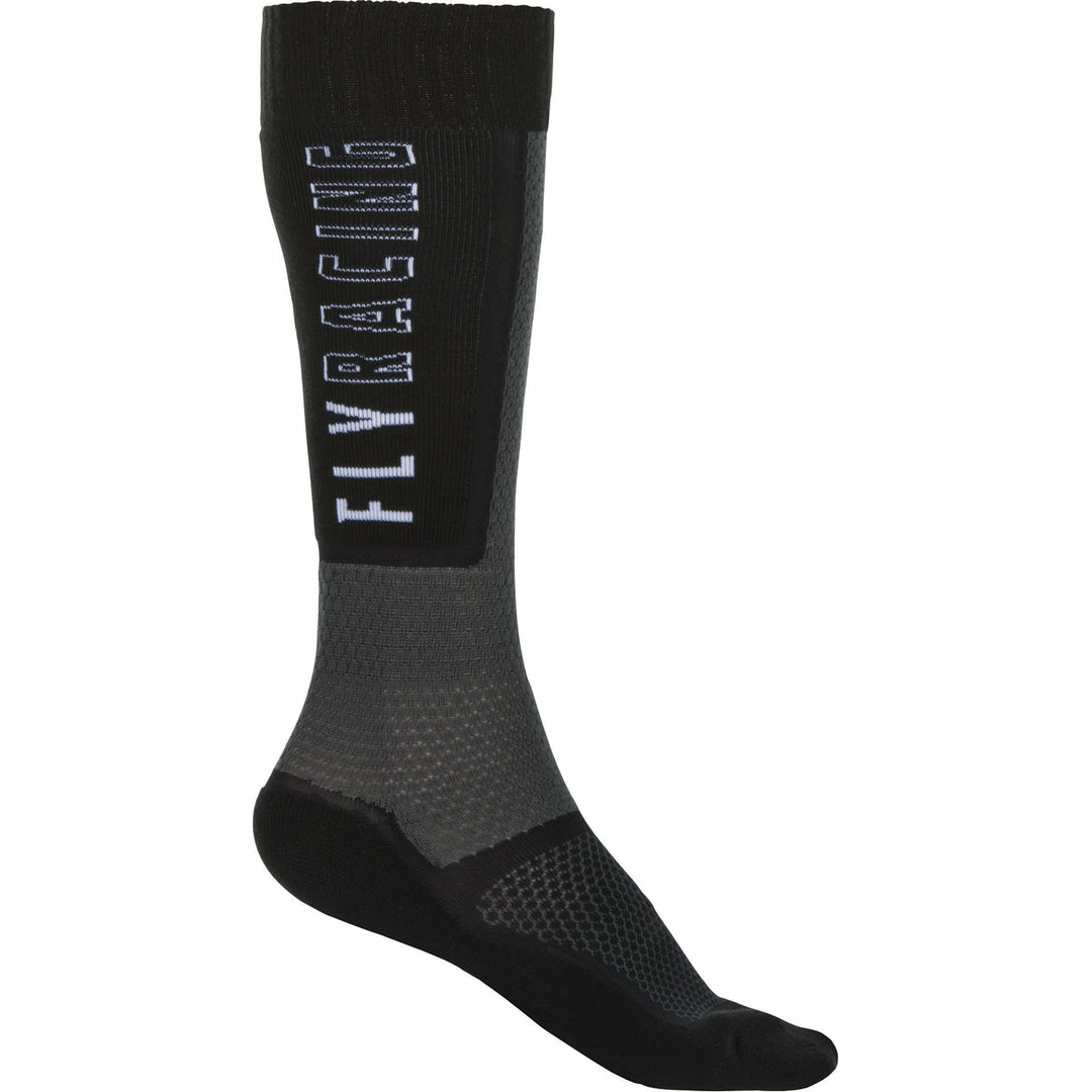 Fly Racing Thin MX Socks-Black/Grey/White SHOES 1 Fly Racing Thin MX Socks-Black/Grey/White SHOES