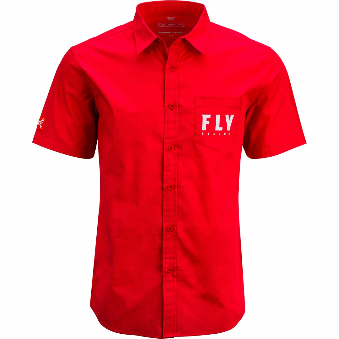 APPAREL Fly Racing Pit Shirt-Red 1 APPAREL Fly Racing Pit Shirt-Red