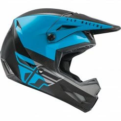 Helmets Fly Racing Kinetic Straight Edge BMX Race Helmet-Blue/Grey/Black