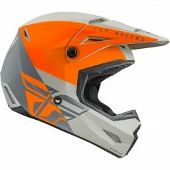 Fly Racing Kinetic Straight Edge BMX Race Helmet-Orange/Grey Helmets