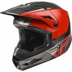 Helmets Fly Racing Kinetic Straight Edge BMX Race Helmet-Red/Black/Grey