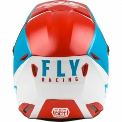 Fly Racing Kinetic Straight Edge BMX Race Helmet-Red/White/Blue