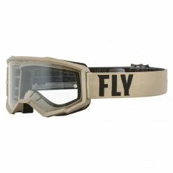 Fly Racing 2022 Focus Goggles-Khaki/Brown W/Clear Lens PROTECTIVE GEAR