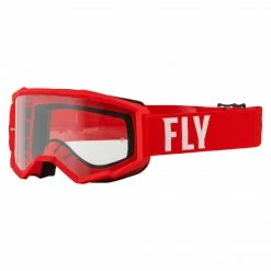 PROTECTIVE GEAR Fly Racing 2022 Focus Goggles-Red/White W/Clear Lens
