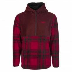 APPAREL Fly Racing 2022 Half Zip Pullover Hoodie-Red Plaid