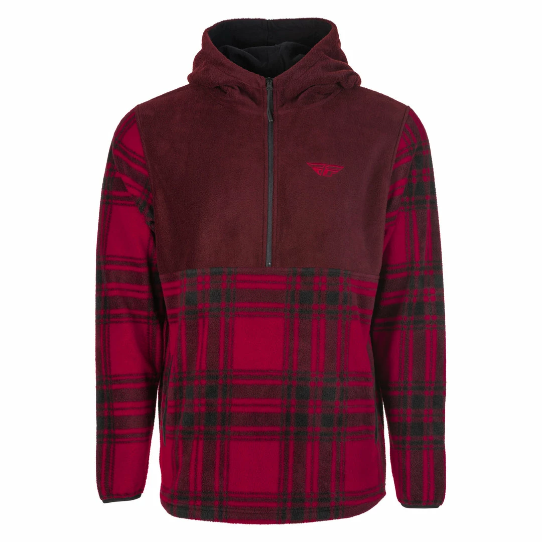 APPAREL Fly Racing 2022 Half Zip Pullover Hoodie-Red Plaid 1 APPAREL Fly Racing 2022 Half Zip Pullover Hoodie-Red Plaid