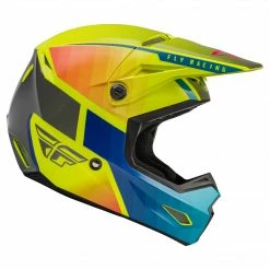 Fly Racing 2022 Kinetic Drift BMX Race Helmet-Blue/Hi-Vis/Charcoal