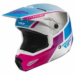 Helmets Fly Racing 2022 Kinetic Drift BMX Race Helmet-Pink/White/Blue