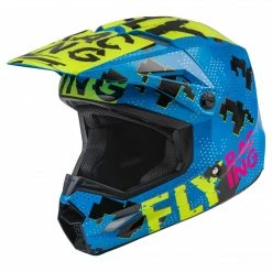 Helmets Fly Racing 2022 Kinetic Scan BMX Race Helmet-Blue/Hi-Vis/Pink