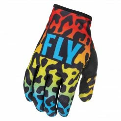 Fly Racing 2022 Lite S.E. Exotic BMX Race Gloves-Red/Yellow/Blue RACE WEAR