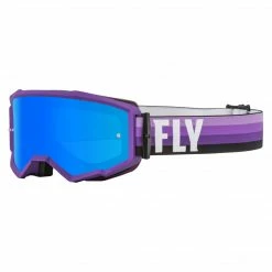PROTECTIVE GEAR Fly Racing 2022 Zone Goggles-Purple/Black W/Sky Blue Mirror/Smoke Lens